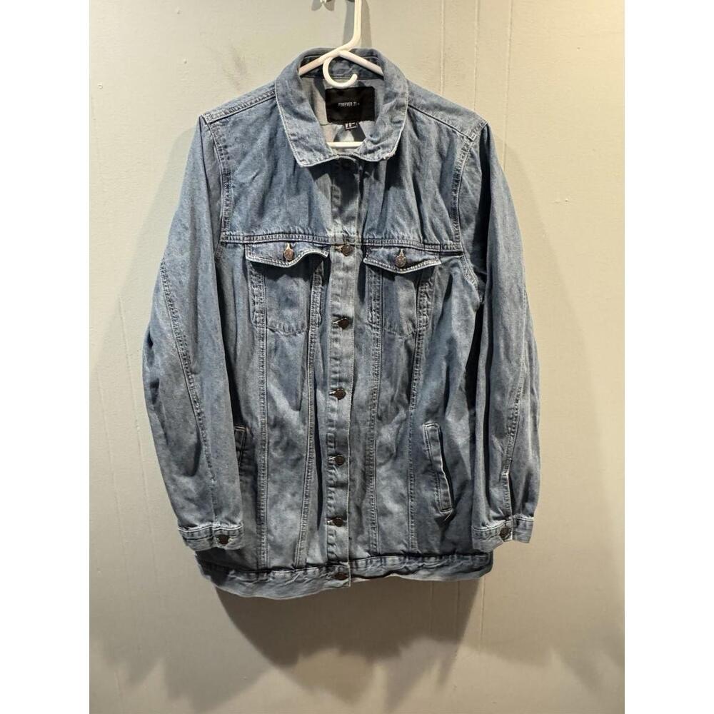 Womens Forever 21 Jeans Jacket Size 2X Blue